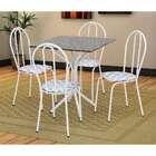 Conjunto De Mesa Thais Com 4 Cadeiras Branca Capitonê