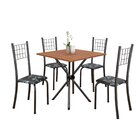 Conjunto De Mesa Tubular 048 70cm X 70cm Tampo Em Mdf Com 4 C