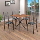 Conjunto De Mesa Tubular 048 70cm X 70cm Tampo Em Mdf Com 4 C