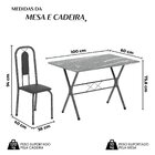 Conjunto De Mesa Tubular 062 100x60cm Tampo Em Granito Com 4