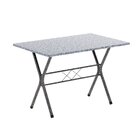 Conjunto De Mesa Tubular 062 100x60cm Tampo Em Granito Ocre C