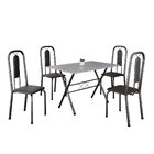 Conjunto De Mesa Tubular 062 100x60cm Tampo Em Granito Ocre C