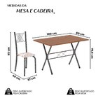 Conjunto De Mesa Tubular 062 100x60cm Tampo Em Mdf Com 4 Cade