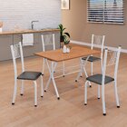 Conjunto De Mesa Tubular 062 100x60cm Tampo Em Mdf Com 4 Cade