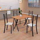Conjunto De Mesa Tubular 062 100x60cm Tampo Em Mdf Com 4 Cade