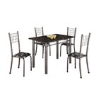 Conjunto De Mesa Tubular 100cm X 60cm Com Tampo E 4 Cadeiras