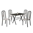 Conjunto De Mesa Tubular 100cm X 60cm Tampo Em Ardósia Com 4