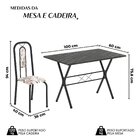Conjunto De Mesa Tubular 100cm X 60cm Tampo Em Ardósia Com 4