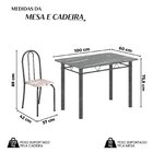 Conjunto De Mesa Tubular 100cm X 60cm Tampo Em Granito Com 4
