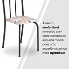 Conjunto De Mesa Tubular 100cm X 60cm Tampo Em Granito Com 4