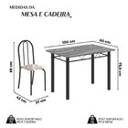 Conjunto De Mesa Tubular 100cm X 60cm Tampo Em Granito Com 4