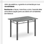 Conjunto De Mesa Tubular 100cm X 60cm Tampo Em Granito Com 4