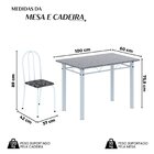 Conjunto De Mesa Tubular 100cm X 60cm Tampo Em Granito Com 4