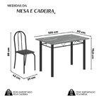 Conjunto De Mesa Tubular 100cm X 60cm Tampo Em Granito Com 4