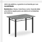 Conjunto De Mesa Tubular 100cm X 60cm Tampo Em Granito Com 4