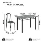 Conjunto De Mesa Tubular 100cm X 60cm Tampo Em Granito Com 4