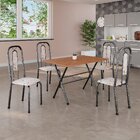 Conjunto De Mesa Tubular 100cm X 60cm Tampo Em Mdf Com 4 Cade