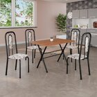 Conjunto De Mesa Tubular 100cm X 60cm Tampo Em Mdf Com 4 Cade