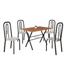 Conjunto De Mesa Tubular 100cm X 60cm Tampo Em Mdf Com 4 Cade