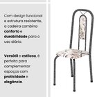 Conjunto De Mesa Tubular 100cm X 60cm Tampo Granito Topázio C