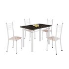 Conjunto De Mesa Tubular 100x60cm Com Tampo E 4 Cadeiras Dany