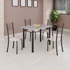 Conjunto De Mesa Tubular 100x60cm Tampo Com 4 Cadeiras Dany B