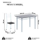 Conjunto De Mesa Tubular 100x60cm Tampo Com 4 Cadeiras Dany P