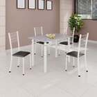 Conjunto De Mesa Tubular 100x60cm Tampo Com 4 Cadeiras Dany P