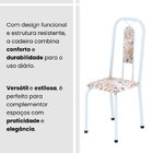 Conjunto De Mesa Tubular 100x60cm Tampo De Vidro Com 4 Cadeir