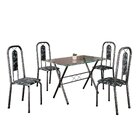 Conjunto De Mesa Tubular 100x60cm Tampo De Vidro Com 4 Cadeir