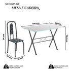 Conjunto De Mesa Tubular 100x60cm Tampo De Vidro Com 4 Cadeir