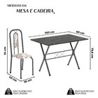 Conjunto De Mesa Tubular 100x60cm Tampo Em Ardósia Com 4 Cade