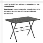 Conjunto De Mesa Tubular 100x60cm Tampo Em Ardósia Com 4 Cade