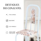 Conjunto De Mesa Tubular 100x60cm Tampo Em Ardósia Com 4 Cade