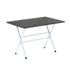 Conjunto De Mesa Tubular 100x60cm Tampo Em Ardósia Com 4 Cade