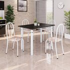 Conjunto De Mesa Tubular 100x60cm Tampo Em Ardósia Indiano Co