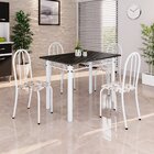 Conjunto De Mesa Tubular 100x60cm Tampo Em Ardósia Indiano Co