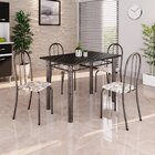 Conjunto De Mesa Tubular 100x60cm Tampo Em Ardósia Indiano Co