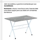 Conjunto De Mesa Tubular 100x60cm Tampo Em Granito Com 4 Cade