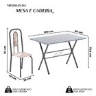 Conjunto De Mesa Tubular 100x60cm Tampo Em Granito Ocre Com 4