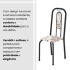 Conjunto De Mesa Tubular 100x60cm Tampo Em Granito Ocre Com 4