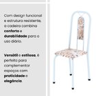 Conjunto De Mesa Tubular 100x60cm Tampo Em Granito Ocre Com 4