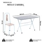 Conjunto De Mesa Tubular 100x60cm Tampo Em Granito Ocre Com 4