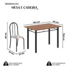 Conjunto De Mesa Tubular 100x60cm Tampo Em Mdf Com 4 Cadeiras
