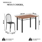 Conjunto De Mesa Tubular 100x60cm Tampo Em Mdf Com 4 Cadeiras