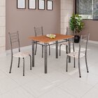 Conjunto De Mesa Tubular 100x60cm Tampo Em Mdf E 4 Cadeiras D