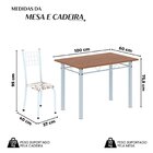 Conjunto De Mesa Tubular 100x60cm Tampo Em Mdf E 4 Cadeiras D