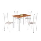 Conjunto De Mesa Tubular 100x60cm Tampo Em Mdf E 4 Cadeiras D