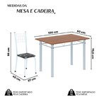 Conjunto De Mesa Tubular 100x60cm Tampo Em Mdf E 4 Cadeiras D