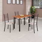 Conjunto De Mesa Tubular 100x60cm Tampo Em Mdf E 4 Cadeiras D